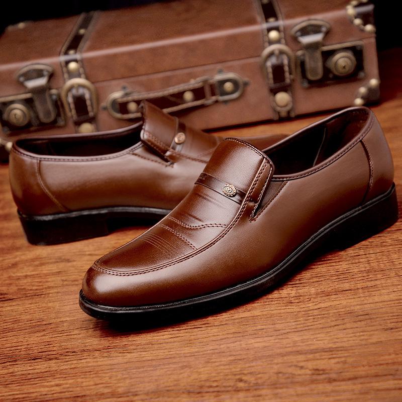 2025 New Men's Business Dress Casual Leather Shoes Work Shoes Office Men's Foot Casual Leather Shoes