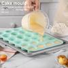 Silikonmuffinsform 24 kopper nonstick kakeform for baking av mini eggebiter høy varmebestandighet Enkel frigjøring Allsidige mini cupcake panner