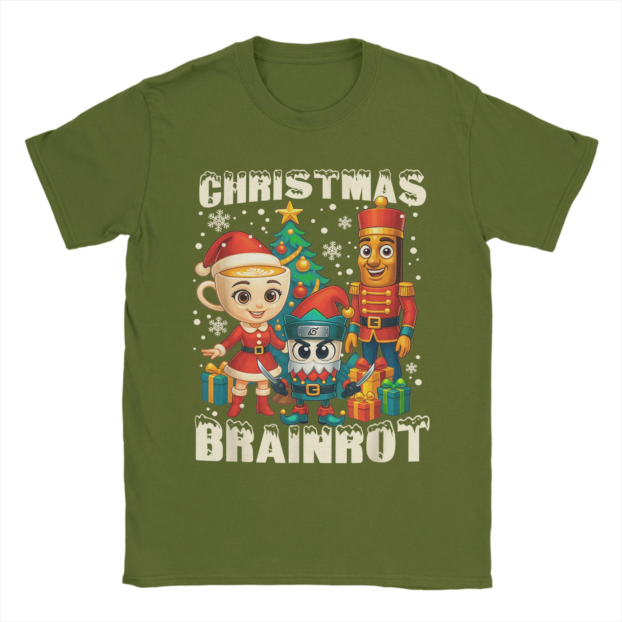 

T Shirt Funny Christmas Italian Brain Rot Italian Brainrot T-Shirts Novelty Tee Shirt for Man Summer Short Sleeve Top Tees 4XL