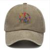 Herren Damen Retro Boho Baseballkappe mit mehrfarbigem floralem Wirbelmuster Viskose gewaschen Geeignet für Outdoor Strand Festival