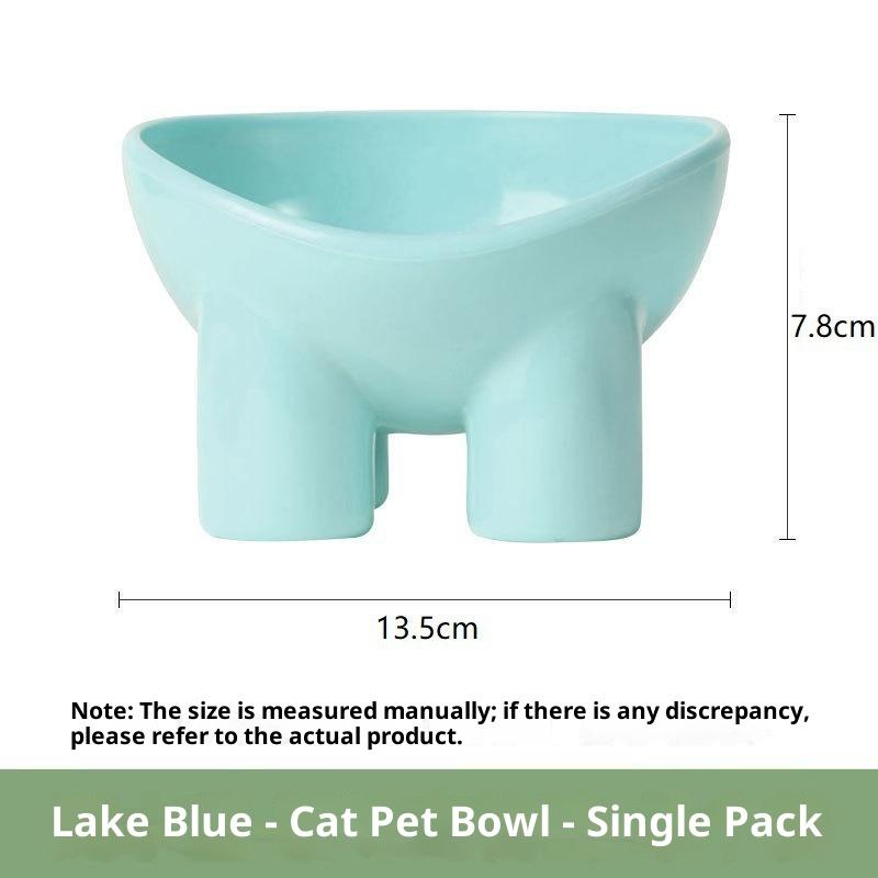 High Foot Tilted Pet Bowl Neck Protector Cat Bowl Anti-dumping Pet Feeding Supplies