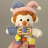 Nepal Handmade Wool Felt Circus Clown Ornament: Pink & Blue Bag Charm Keychain