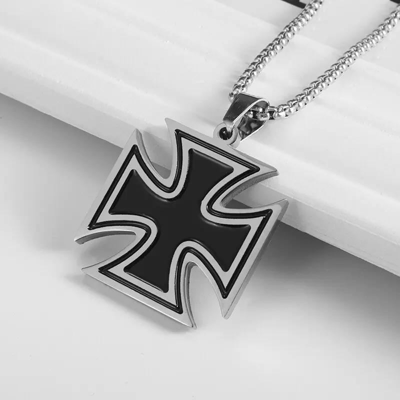 Saint St. Benedict Jesus Cross Pendant Necklace Men and Women Religious Christian Catholic Amulet Stainless Steel Jewelry