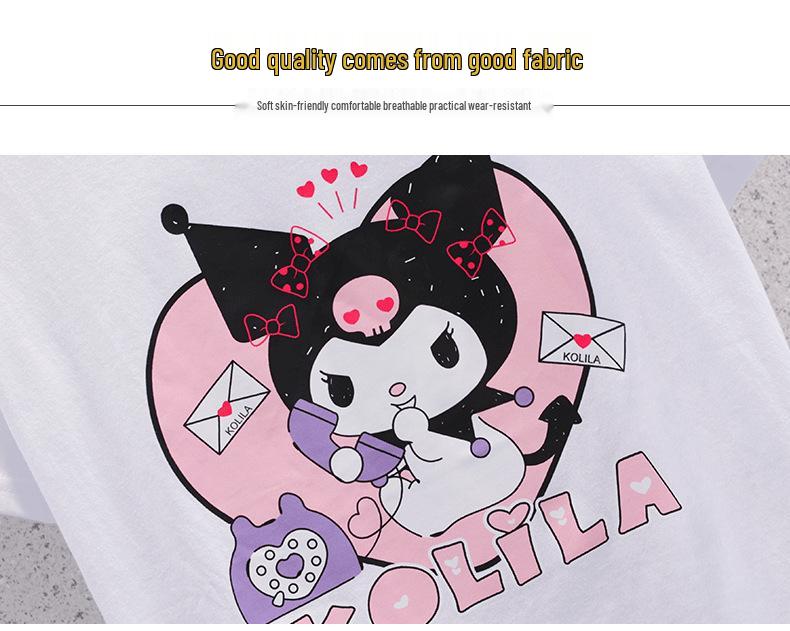 Girls' 2024 Summer JK Style Skirt Set: Korean Cartoon Top with Pleated Skirt Two-Piece Trendy Outfit