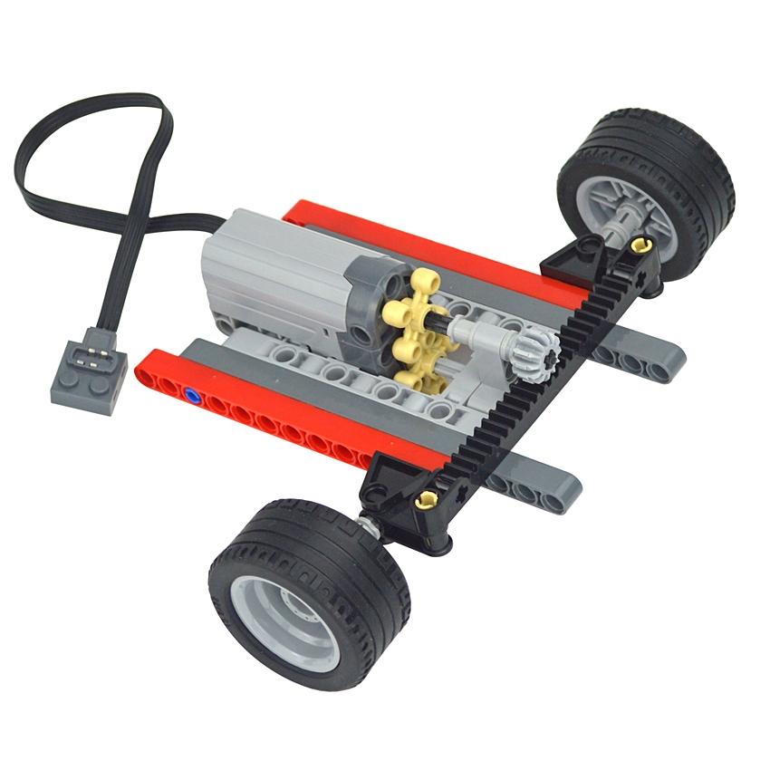 Technical Car Front Suspension Steering System Parts Set DIY Bricks Car Truck MOC Building Blocks PF Servo Motor Tire Leduo