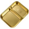 ZISIZ Gold 304 Stainless Steel Divided Meal Plate Set