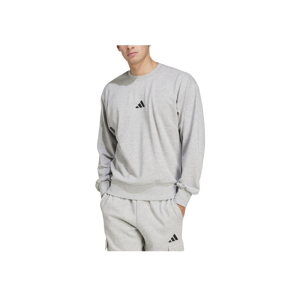 Adidas Essentials Feelcozy Fashion Simple Pullover Long Sleeve Sweatshirt Men Sweatshirt Gray JE3828