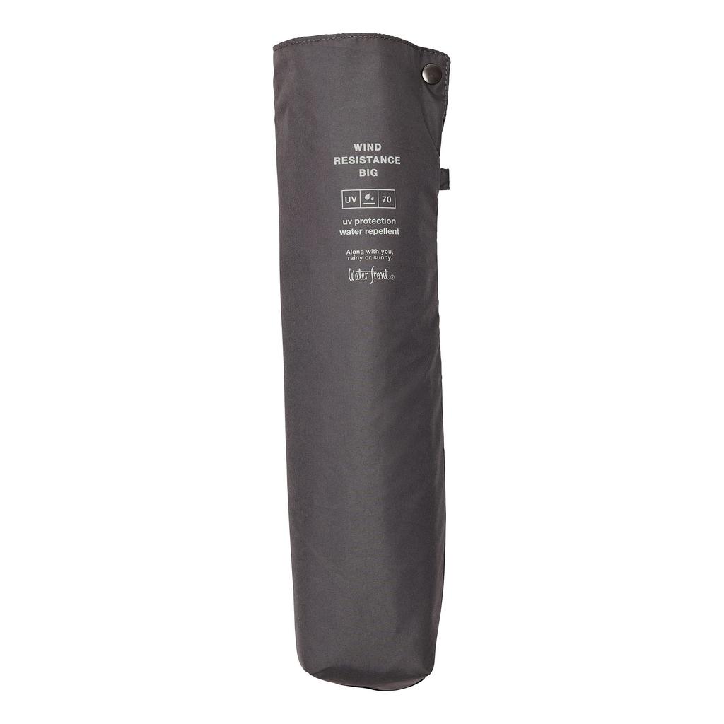 Waterfront Folding Umbrella Rain Umbrella LESS IS MORE Toyama Thunder In Bag Steel Gray 70cm Large Diameter Big Size Wind Resistant To Strong Winds