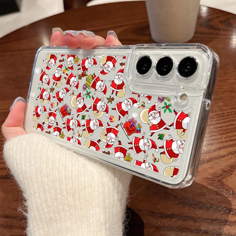 Husă de Telefon cu Model Elan de Crăciun Pentru Samsung Galaxy S25 S24 S22 Ultra S23 S24 FE A17 A56 A16 A36 A26 A55 A15 A25 A54 5G Husă Moale Transparentă Rezistentă la Șocuri