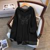9XL Dame Casual Langermet Bokstavtrykk Sport Hettegenser Plus Size Pullover Topper Genser