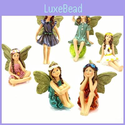 Set de Figuritas de Hada de Resina para Jardín con Escultura y Pulido para Decoración del Hogar Regalo