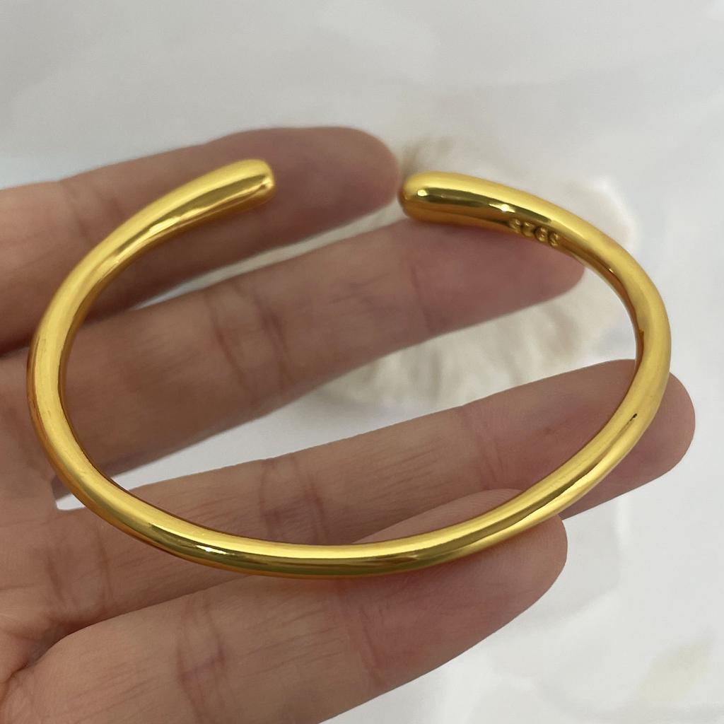100% Massives 925 Sterling Silber Metallarmband für Damen Herren Vintage Handgefertigt Schlicht Geburtstag Geschenk S-B451