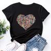 Creative Love Pure Cotton Loose Round Neck Short Sleeved Women's T-shirts