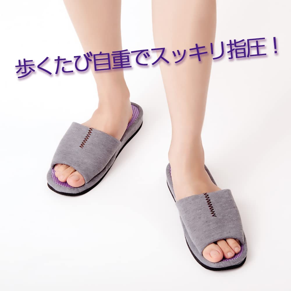 Alphax Health Foot Eye Size Slippers, Reflexology, Fumippa, Women's, 23.0-25.0cm