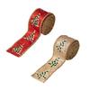 1PC Small Tree Pattern Festive Ribbon Embroidered Christmas Satin Ribbon 5mx5cm