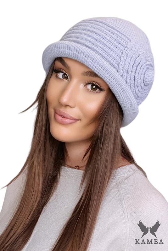 Olga Women' Hat With Flower, Light Gray Color
