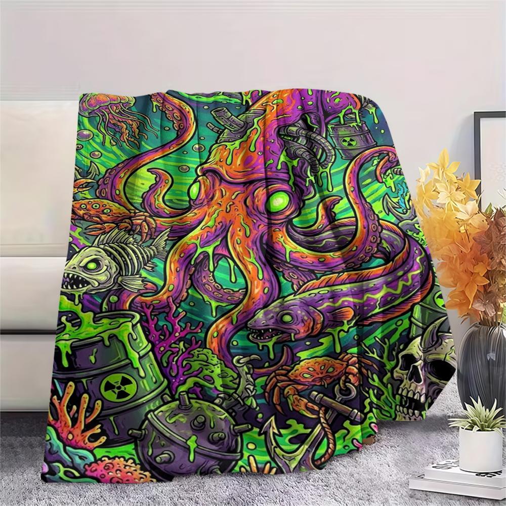 Corrosive marine organisms Print Flannel Blanket,High quality Comfortable for All Seasons,Home Decor,Warmth and Comfort,Perfect for Christmas Gifts