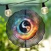 Large Metal Yin Yang Wind Spinner Galaxy Design Outdoor Hanging Decor for Garden Patio Yard No Battery Needed Durable Wind Chime