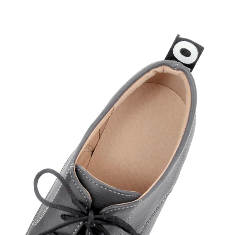 Women's Slope Heel Single Shoes Spring and Autumn Inner Height Increase Casual Lace-up Low-top Shoes