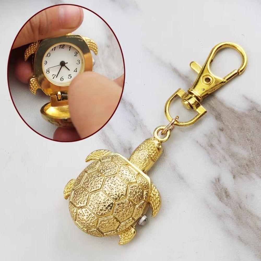 Alloy Turtle Watch Flip Cap Necklace Watch Creative Pocket Watch Gift
