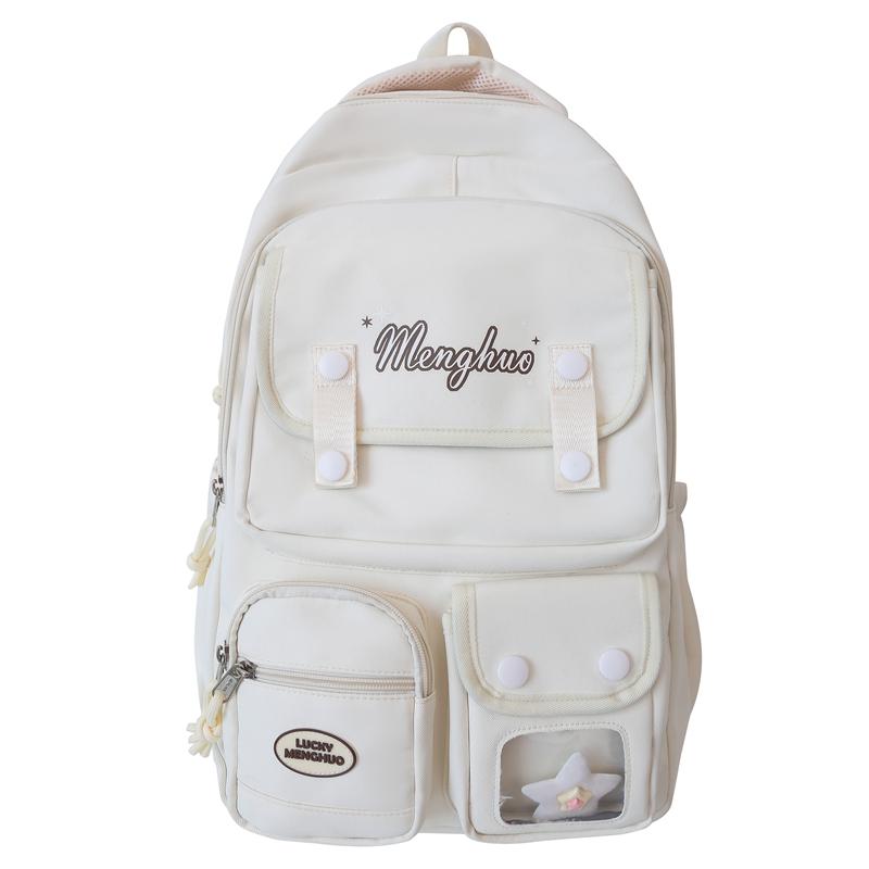 College Style Schoolbag Women's Large Capacity Computer Travel Bag Letter Print Backpack for High School Students