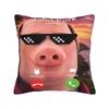John Pork Halloween Brainrot Meme Pillowcases  Kawaii Pillow Case For Sofa Car Home Decor Soft Pillow Cover