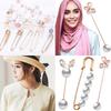 Fashion Prevent Wardrobe Malfunction Pearl Bead Diamante Brooch Collar Pin Set