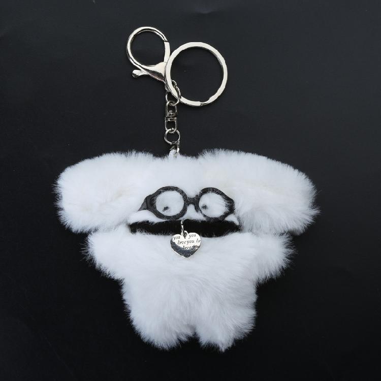 Cartoon Dog Bag Pendant Lovely Fluff Stuffed Keychains Plush Keyring Ornaments