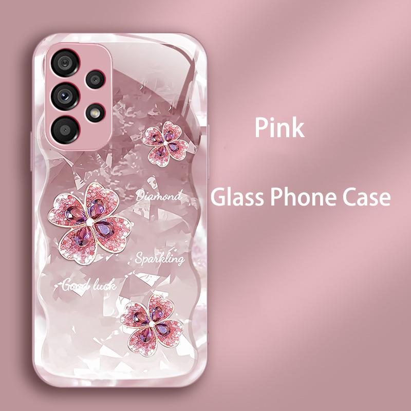 Capa de Vidro Temperado de Luxo para Samsung Galaxy A52 A52S A72 A22 A13 Lte A12 M12 A50 A50S A30S A20S Capa Rígida PC à Prova de Choque Funda