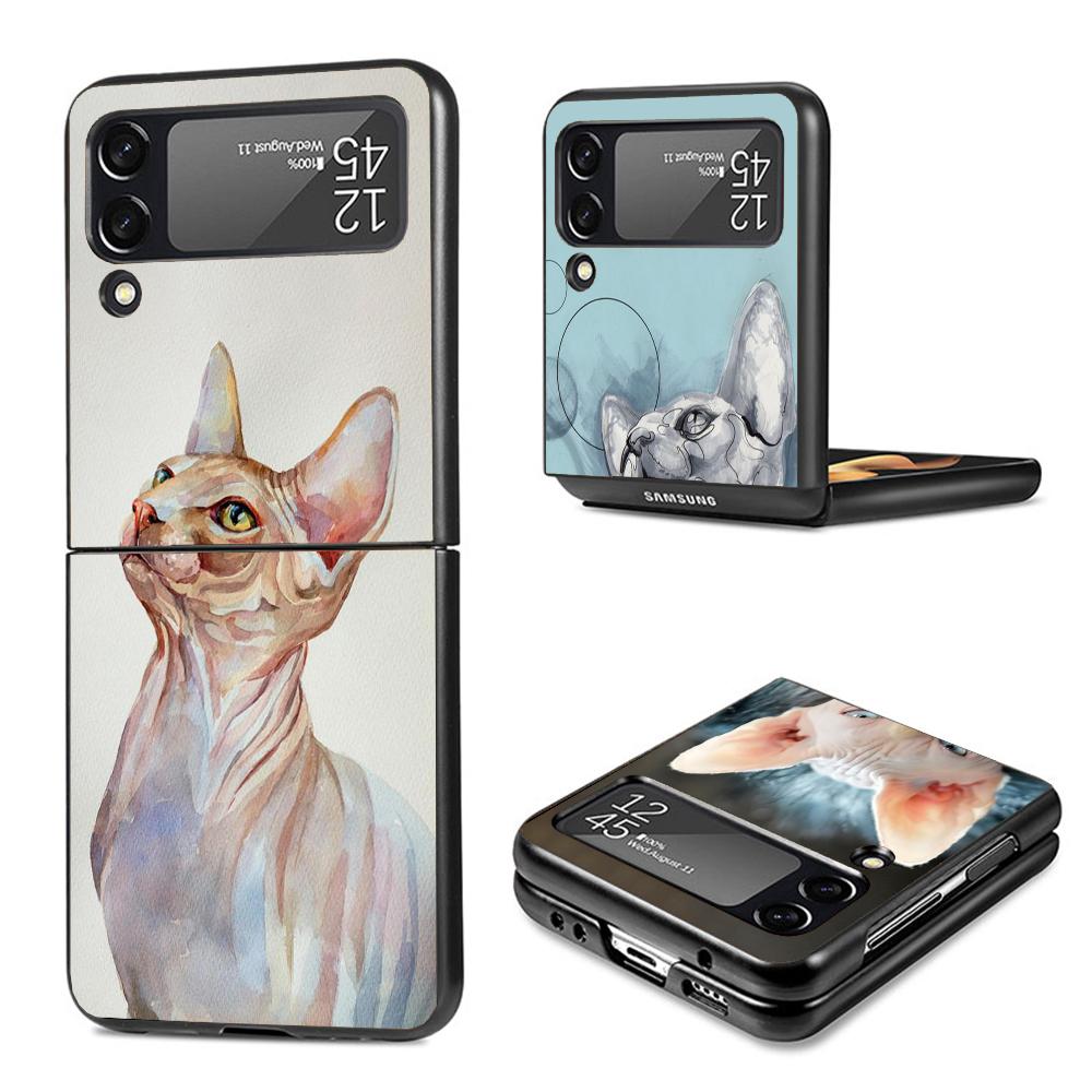 Lavaza Sphynx Sphinx Cat Cases For Samsung Galaxy Z Flip 4 5 6 7 3 Z Flip7 Flip6 Flip4 Flip5 Flip3 5G Hard Shockproof Fundas Cov