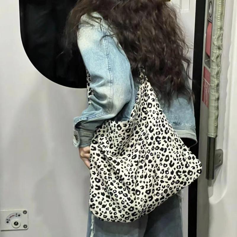 2 Spring and summer new fashion canvas bag shoulder bag wind leopard print large capacity lazy wind cloth bag women