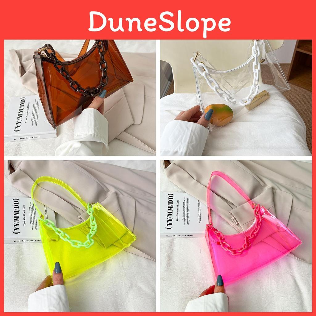Transparent Pvc Small Womens Clutch Bag With Zipper Closure For Summer Outings