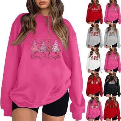 Women's Fashion Casual Long Sleeve Christmas Printed Sweatshirt