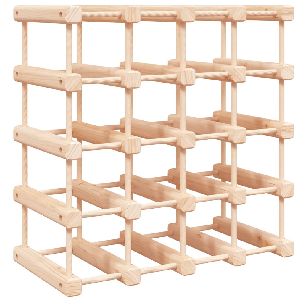 20 Bottle Wine Rack Solid Pine Wood 46.5 x 23 x 46.5 cm Brown