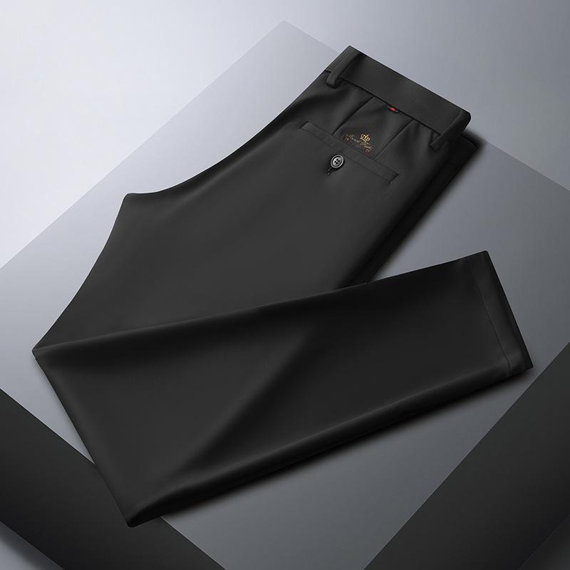 Spring and Autumn Light Business Men's Casual Pants Embroidered Small Straight Stretch Slim Pants
