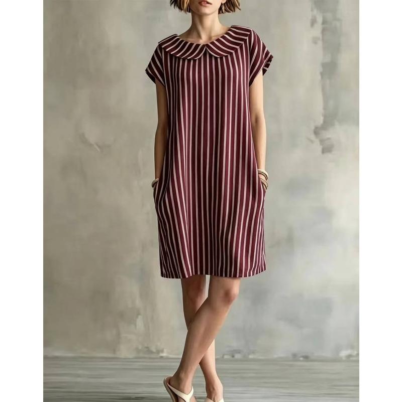 HNXC Women's Short Sleeve Fashion Summer Spring Casual Dresses Classic Exquisite