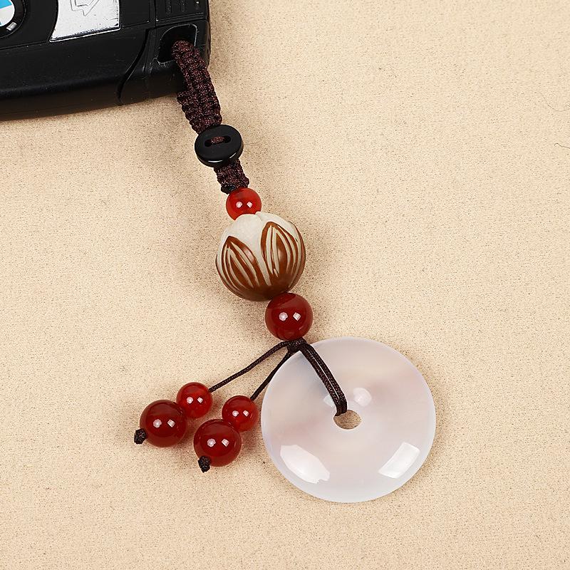 Bodhi Lotus Agate Peace Buckle Keychain Pendant