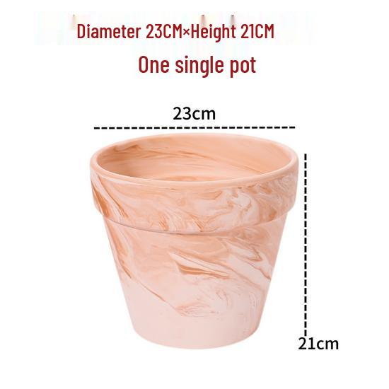 Nordic Style Macchiato Terracotta Flower Pot - Large, Breathable Red Clay with Kiln-Changed Color