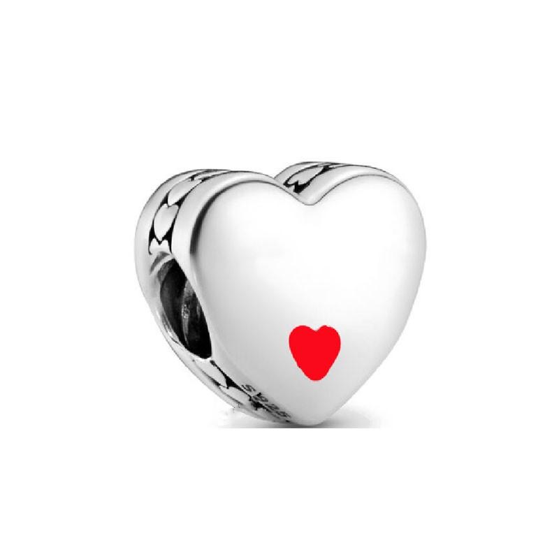 Original 925 Silver Auntie Niece Husband Heart Charm Bead Fit Bracelet Women DIY Jewelry Gift