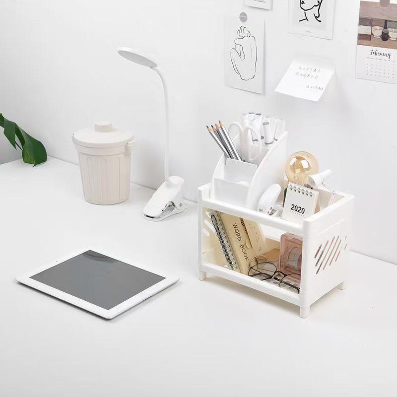 Doppelschichtiger Lagerregal Minimalistischer Schreibtischorganisator Einfach zu montieren für Badezimmer Home Office Arbeitsplatte 1 Stück