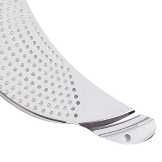 Practical Stainless Steel Strainer Half-moon Design Easy To Use Space-Saving Convenient Handle Drainer