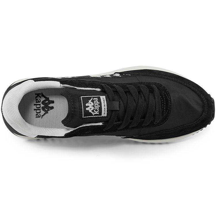 Kappa Retro Sports Casual Fabric Synthetic Leather Low Top Training Running Shoes Unisex sneakers Black White K0CY5MM92-990