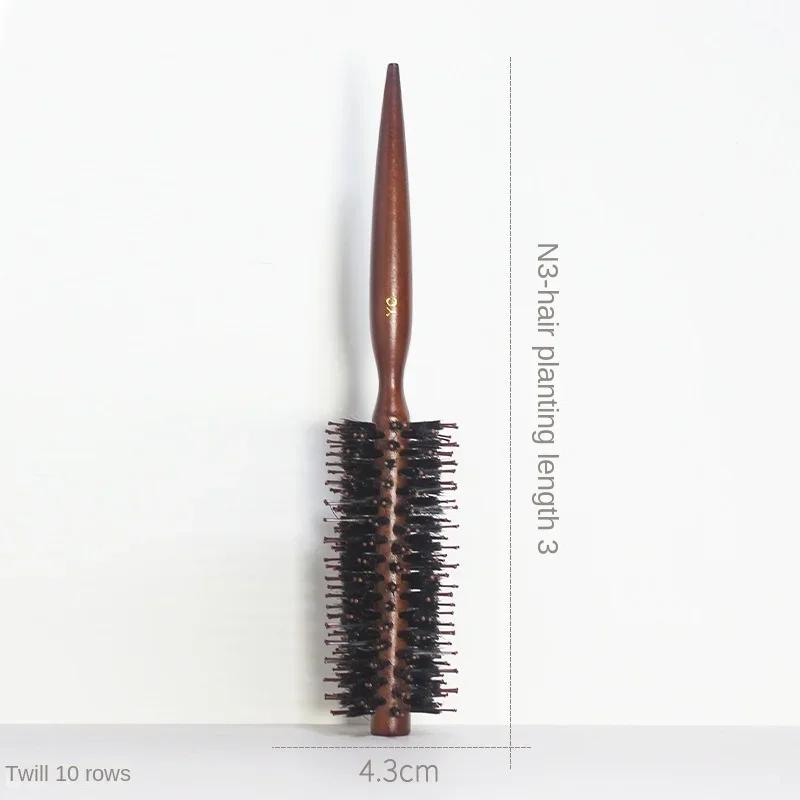 6 Style Wood Handle Round Rolling Brush Straight Twill Hair Comb Boar Bristle Round Barrel Hair Curling Brush Hairdressing Tool