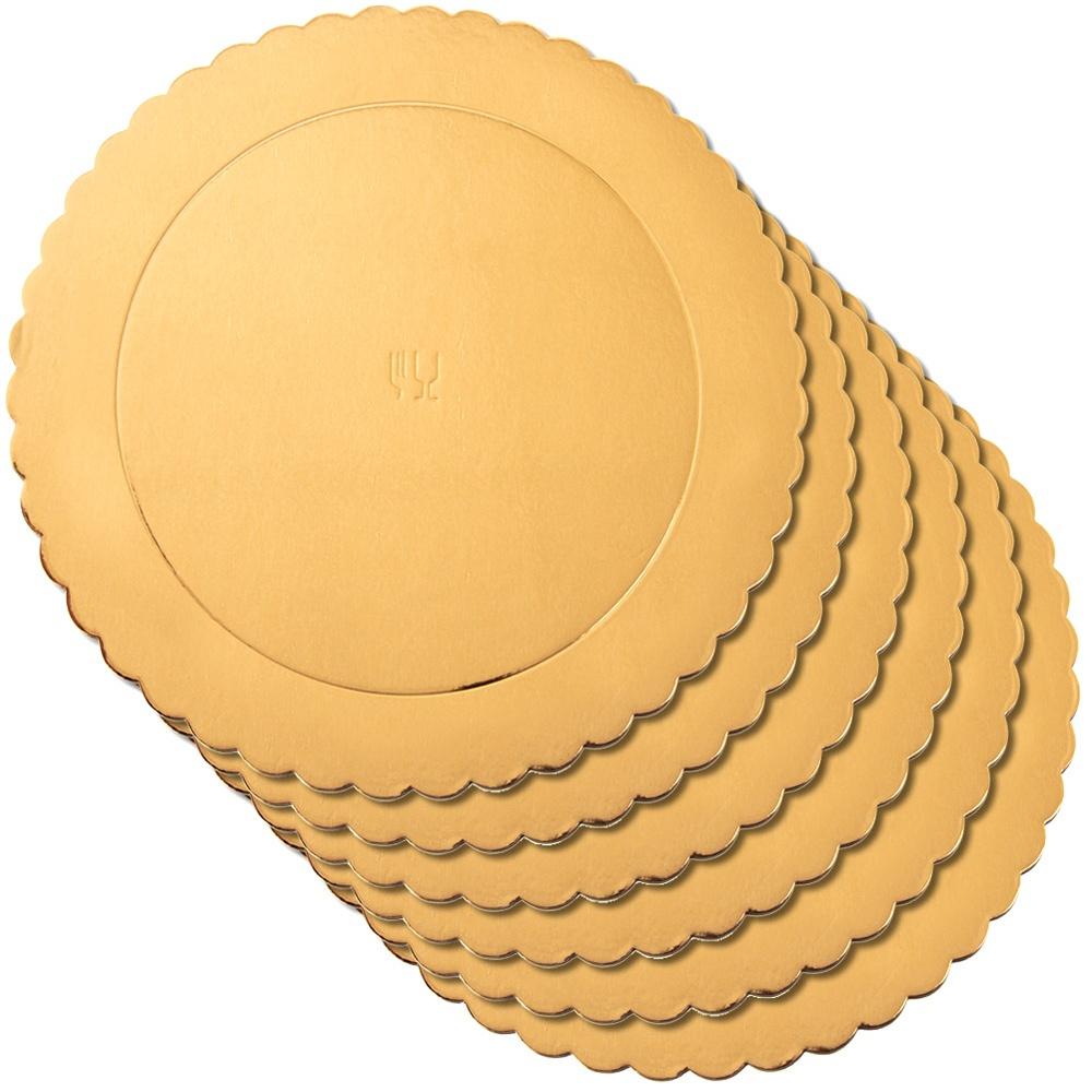 Cake Base, Cake, Gold, Round, 26 Cm, 6 Pcs.