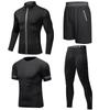 Men's Quick-Dry Reflective Running & Fitness Suit - 4-Piece Set