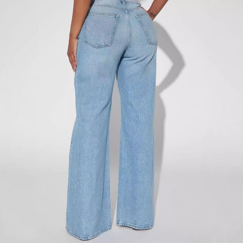Vintage Loose Non-Stretch Wide-Leg Jeans Women Fall Winter Size S-3XL