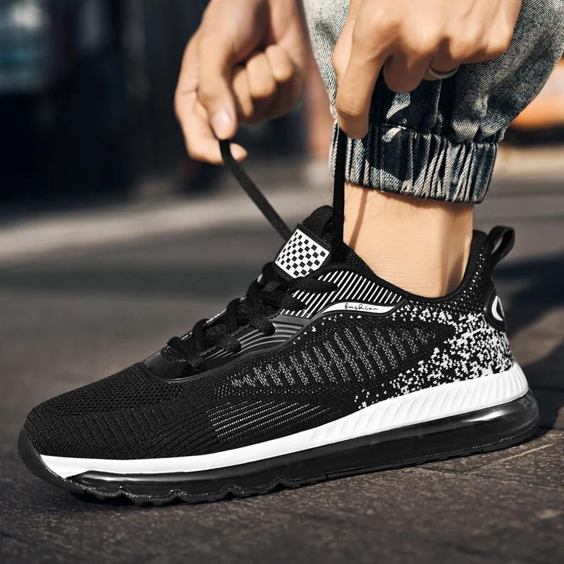 Mens Sneakers Top Quality Outdoor Running Shoes Men Air Cushion Breathable Comfortable Sports Non-slip Training Fitness Size 48