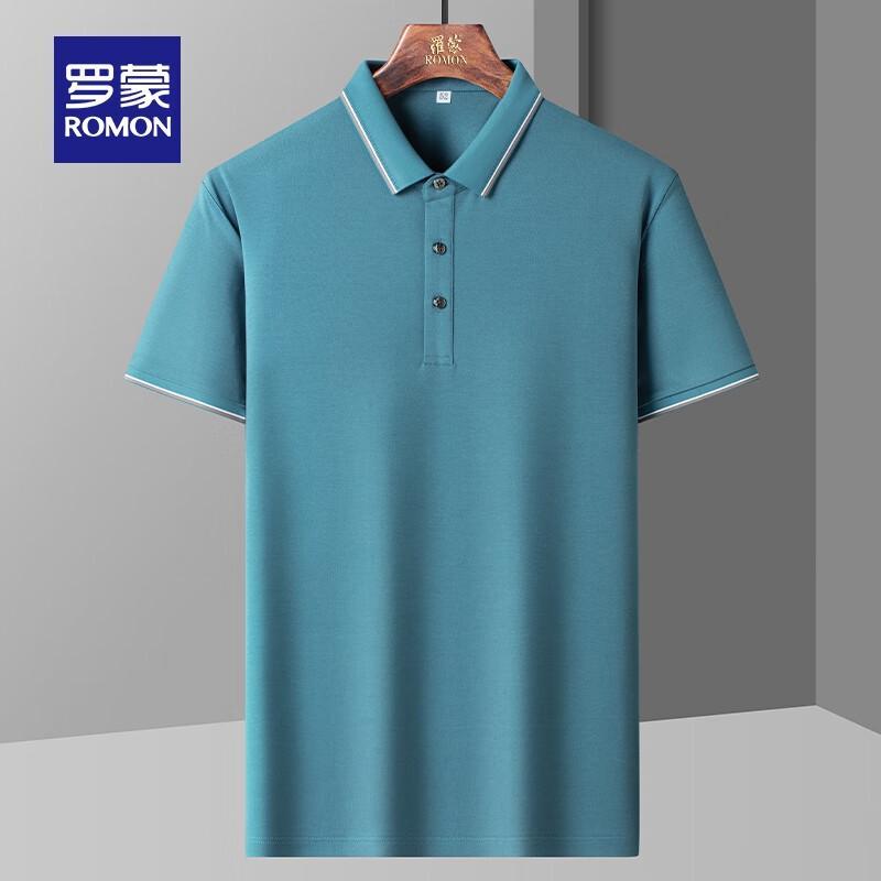 Romon Men's Lightweight Silk Blend Antibacterial Polo T-Shirt