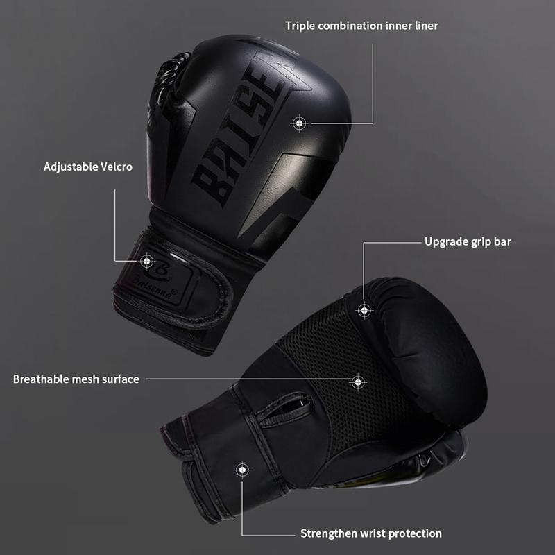 1 Paie Of 6 Oz 10 Oz Boxing Gloves Wear-Resistant Pu Leather Training Gloves Good Toughness Humanized Design Punching Gloves