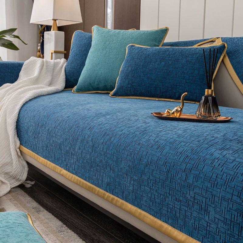 

Новая подушка для дивана из шенилла в китайском стиле, элитная легкая роскошь, простая подушка для дивана, универсальное противоскользящее полотенце для дивана на все четыре сезона 70*70cm